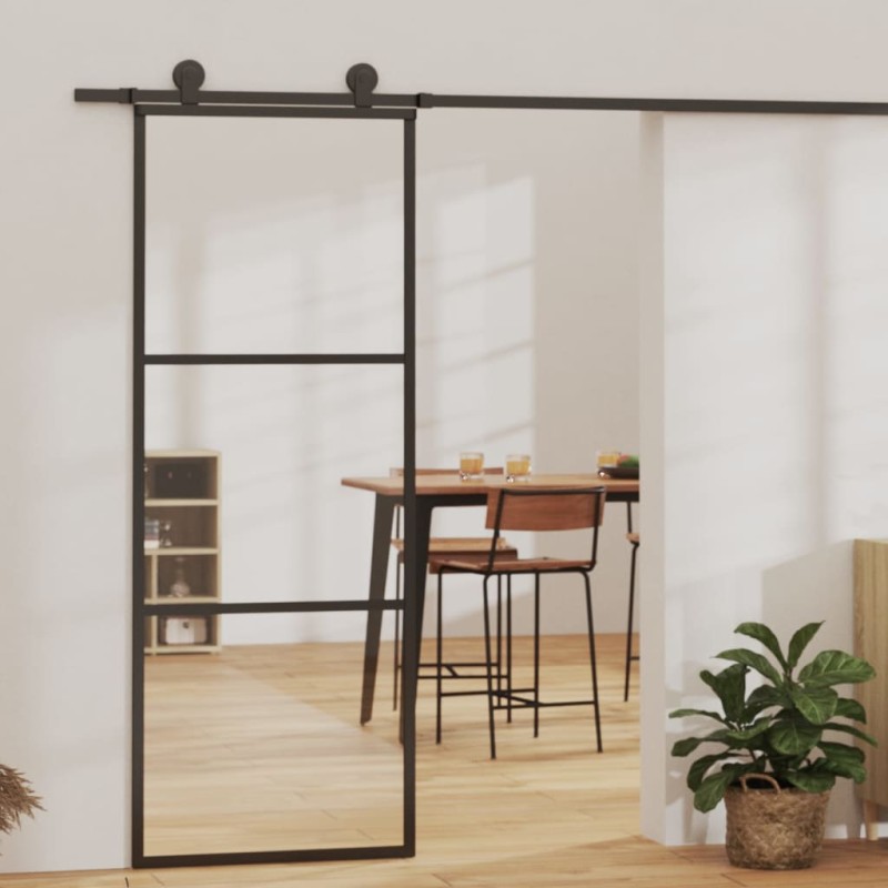 Schiebetür mit Beschlag ESG-Glas & Aluminium 76x205 cm Schiebetür mit Beschlag ESG-Glas & Aluminium 76x205 cm