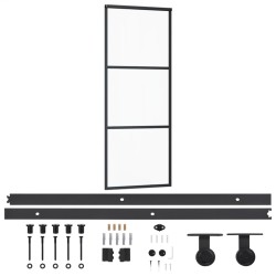 Schiebetür mit Beschlag ESG-Glas & Aluminium 76x205 cm