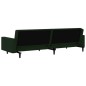 Schlafsofa 2-Sitzer mit Fußhocker Dunkelgrün Samt Schlafsofa 2-Sitzer mit Fußhocker Dunkelgrün Samt