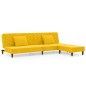 Schlafsofa 2-Sitzer mit 2 Kissen und Fußhocker Gelb Samt Schlafsofa 2-Sitzer mit 2 Kissen und Fußhocker Gelb Samt