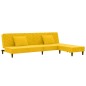 Schlafsofa 2-Sitzer mit 2 Kissen und Fußhocker Gelb Samt Schlafsofa 2-Sitzer mit 2 Kissen und Fußhocker Gelb Samt