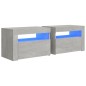 vidaXL Nachttische 2 Stk. mit LEDs Betongrau 60x35x40 cm vidaXL Nachttische 2 Stk. mit LEDs Betongrau 60x35x40 cm