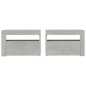 vidaXL Nachttische 2 Stk. mit LEDs Betongrau 60x35x40 cm vidaXL Nachttische 2 Stk. mit LEDs Betongrau 60x35x40 cm