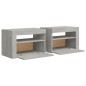 vidaXL Nachttische 2 Stk. mit LEDs Betongrau 60x35x40 cm vidaXL Nachttische 2 Stk. mit LEDs Betongrau 60x35x40 cm