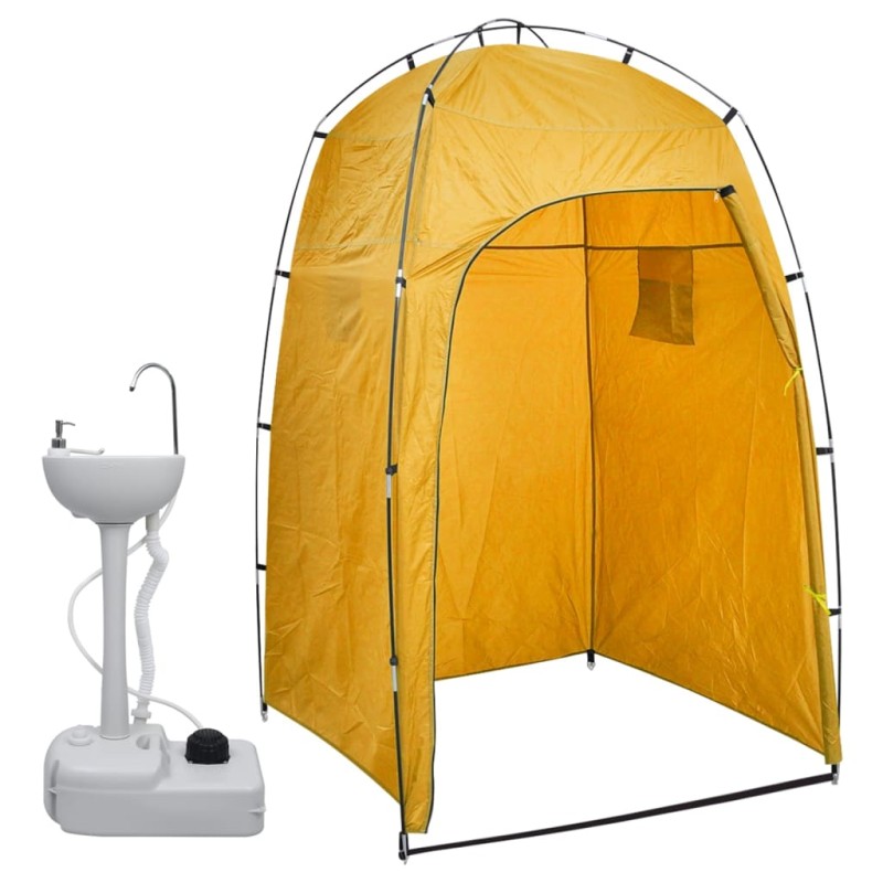 Tragbarer Camping-Handwaschbecken mit Zelt 20 L Tragbarer Camping-Handwaschbecken mit Zelt 20 L
