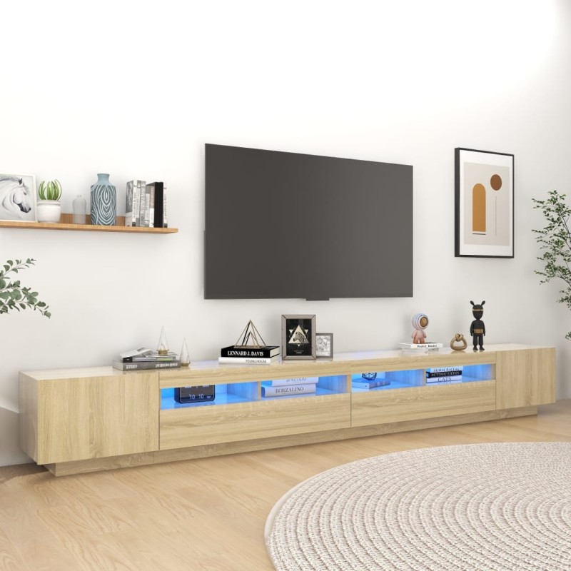 TV-Schrank mit LED-Leuchten Sonoma-Eiche 300x35x40 cm TV-Schrank mit LED-Leuchten Sonoma-Eiche 300x35x40 cm