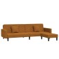 Schlafsofa 2-Sitzer mit 2 Kissen und Fußhocker Braun Samt Schlafsofa 2-Sitzer mit 2 Kissen und Fußhocker Braun Samt