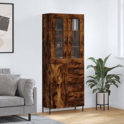 Highboard Räuchereiche 69,5x34x180 cm Holzwerkstoff