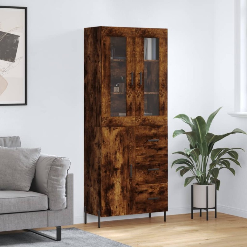 Highboard Räuchereiche 69,5x34x180 cm Holzwerkstoff Highboard Räuchereiche 69,5x34x180 cm Holzwerkstoff