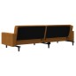 Schlafsofa 2-Sitzer mit 2 Kissen und Fußhocker Braun Samt Schlafsofa 2-Sitzer mit 2 Kissen und Fußhocker Braun Samt