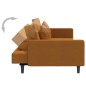 Schlafsofa 2-Sitzer mit 2 Kissen und Fußhocker Braun Samt Schlafsofa 2-Sitzer mit 2 Kissen und Fußhocker Braun Samt