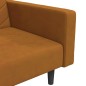 Schlafsofa 2-Sitzer mit 2 Kissen und Fußhocker Braun Samt Schlafsofa 2-Sitzer mit 2 Kissen und Fußhocker Braun Samt