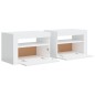 Nachttische 2 Stk. mit LEDs Hochglanz-Weiß 60x35x40 cm Nachttische 2 Stk. mit LEDs Hochglanz-Weiß 60x35x40 cm