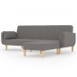 Schlafsofa 2-Sitzer mit Hocker & Zwei Kissen Hellgrau Stoff Schlafsofa 2-Sitzer mit Hocker & Zwei Kissen Hellgrau Stoff
