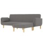 Schlafsofa 2-Sitzer mit Hocker & Zwei Kissen Hellgrau Stoff Schlafsofa 2-Sitzer mit Hocker & Zwei Kissen Hellgrau Stoff