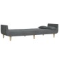 Schlafsofa 2-Sitzer mit Hocker & Zwei Kissen Hellgrau Stoff Schlafsofa 2-Sitzer mit Hocker & Zwei Kissen Hellgrau Stoff