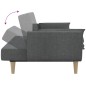 Schlafsofa 2-Sitzer mit Hocker & Zwei Kissen Hellgrau Stoff Schlafsofa 2-Sitzer mit Hocker & Zwei Kissen Hellgrau Stoff