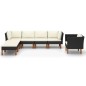 7-tlg. Garten-Lounge-Set Poly Rattan Eukalyptusholz Schwarz 7-tlg. Garten-Lounge-Set Poly Rattan Eukalyptusholz Schwarz
