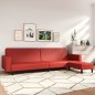Schlafsofa 2-Sitzer mit Fußhocker Weinrot Kunstleder Schlafsofa 2-Sitzer mit Fußhocker Weinrot Kunstleder