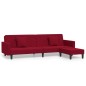 Schlafsofa 2-Sitzer mit 2 Kissen und Fußhocker Weinrot Samt Schlafsofa 2-Sitzer mit 2 Kissen und Fußhocker Weinrot Samt