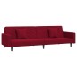 Schlafsofa 2-Sitzer mit 2 Kissen und Fußhocker Weinrot Samt Schlafsofa 2-Sitzer mit 2 Kissen und Fußhocker Weinrot Samt