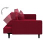 Schlafsofa 2-Sitzer mit 2 Kissen und Fußhocker Weinrot Samt Schlafsofa 2-Sitzer mit 2 Kissen und Fußhocker Weinrot Samt