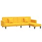 Schlafsofa 2-Sitzer mit 2 Kissen und Fußhocker Gelb Samt Schlafsofa 2-Sitzer mit 2 Kissen und Fußhocker Gelb Samt