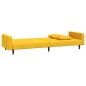 Schlafsofa 2-Sitzer mit 2 Kissen und Fußhocker Gelb Samt Schlafsofa 2-Sitzer mit 2 Kissen und Fußhocker Gelb Samt