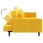 Schlafsofa 2-Sitzer mit 2 Kissen und Fußhocker Gelb Samt Schlafsofa 2-Sitzer mit 2 Kissen und Fußhocker Gelb Samt