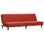 Schlafsofa 2-Sitzer mit Fußhocker Weinrot Kunstleder Schlafsofa 2-Sitzer mit Fußhocker Weinrot Kunstleder