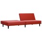 Schlafsofa 2-Sitzer mit Fußhocker Weinrot Kunstleder Schlafsofa 2-Sitzer mit Fußhocker Weinrot Kunstleder