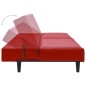 Schlafsofa 2-Sitzer mit Fußhocker Weinrot Kunstleder Schlafsofa 2-Sitzer mit Fußhocker Weinrot Kunstleder