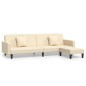 Schlafsofa 2-Sitzer mit 2 Kissen und Fußhocker Creme Samt Schlafsofa 2-Sitzer mit 2 Kissen und Fußhocker Creme Samt
