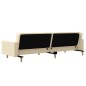 Schlafsofa 2-Sitzer mit 2 Kissen und Fußhocker Creme Samt Schlafsofa 2-Sitzer mit 2 Kissen und Fußhocker Creme Samt