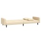 Schlafsofa 2-Sitzer mit 2 Kissen und Fußhocker Creme Samt Schlafsofa 2-Sitzer mit 2 Kissen und Fußhocker Creme Samt
