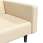 Schlafsofa 2-Sitzer mit 2 Kissen und Fußhocker Creme Samt Schlafsofa 2-Sitzer mit 2 Kissen und Fußhocker Creme Samt