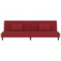 Schlafsofa 2-Sitzer mit 2 Kissen und Fußhocker Weinrot Samt Schlafsofa 2-Sitzer mit 2 Kissen und Fußhocker Weinrot Samt