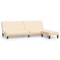 Schlafsofa 2-Sitzer mit Fußhocker Creme Samt Schlafsofa 2-Sitzer mit Fußhocker Creme Samt