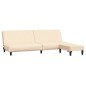 Schlafsofa 2-Sitzer mit Fußhocker Creme Samt Schlafsofa 2-Sitzer mit Fußhocker Creme Samt