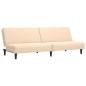 Schlafsofa 2-Sitzer mit Fußhocker Creme Samt Schlafsofa 2-Sitzer mit Fußhocker Creme Samt