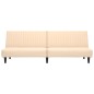 Schlafsofa 2-Sitzer mit Fußhocker Creme Samt Schlafsofa 2-Sitzer mit Fußhocker Creme Samt