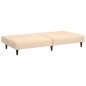 Schlafsofa 2-Sitzer mit Fußhocker Creme Samt Schlafsofa 2-Sitzer mit Fußhocker Creme Samt