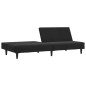 Schlafsofa 2-Sitzer mit Fußhocker Schwarz Samt Schlafsofa 2-Sitzer mit Fußhocker Schwarz Samt