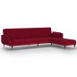 Schlafsofa 2-Sitzer mit Hocker & 2 Kissen Weinrot Samt Schlafsofa 2-Sitzer mit Hocker & 2 Kissen Weinrot Samt