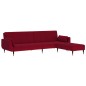 Schlafsofa 2-Sitzer mit Hocker & 2 Kissen Weinrot Samt Schlafsofa 2-Sitzer mit Hocker & 2 Kissen Weinrot Samt