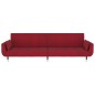 Schlafsofa 2-Sitzer mit Hocker & 2 Kissen Weinrot Samt Schlafsofa 2-Sitzer mit Hocker & 2 Kissen Weinrot Samt