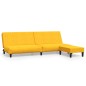 Schlafsofa 2-Sitzer mit Fußhocker Gelb Samt Schlafsofa 2-Sitzer mit Fußhocker Gelb Samt
