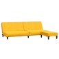 Schlafsofa 2-Sitzer mit Fußhocker Gelb Samt Schlafsofa 2-Sitzer mit Fußhocker Gelb Samt