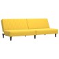 Schlafsofa 2-Sitzer mit Fußhocker Gelb Samt Schlafsofa 2-Sitzer mit Fußhocker Gelb Samt