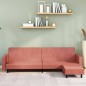 Schlafsofa 2-Sitzer mit Fußhocker Rosa Samt Schlafsofa 2-Sitzer mit Fußhocker Rosa Samt